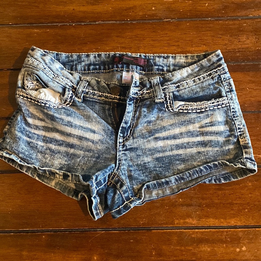 Acid Wash Denim Short Shorts